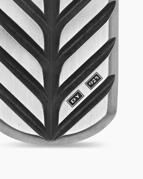 Chevron Tag Sterling Silver with Sapphires, 27mm