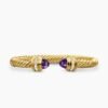 Classic Cablespira&reg; Bracelet 18K Yellow Gold with Amethyst and Diamonds, 7mm