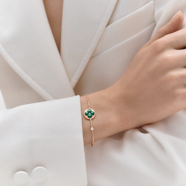 7B411B74-D12F-BDC7-BA54-F36549F09B0B.jpg Color Blossom BB Sun Bracelet, Pink Gold, Malachite and Diamond