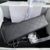 Chanel Classic Handbag Grained Calfskin & Silver Metal A01112