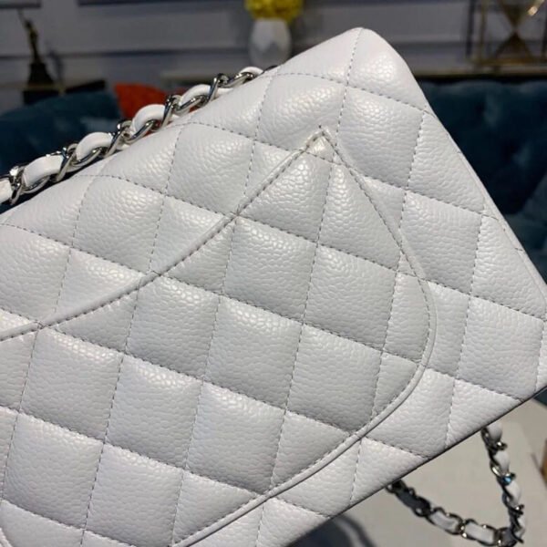 Chanel Small Classic Handbag Silver Hardware White For Women, Women&rsquo;s Bags, Shoulder And Crossbody Bags 7.8in/20cm A01113