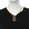 Metal Resin Chain CC No.5 Necklace Gold Blue