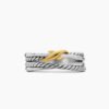 7CF9CA49-4140-27C8-5201-879C51034370.jpg X Crossover Band Ring Sterling Silver with 18K Yellow Gold - 6