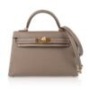 Kelly 20 Mini Sellier Bag Etoupe Limited Edition Epsom Gold Hardware