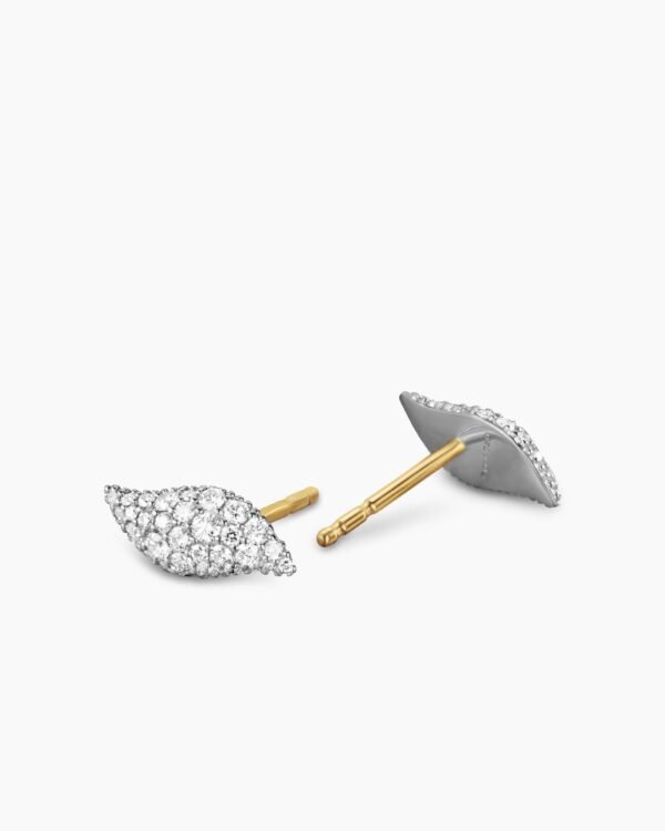 7D33F509-C0E1-26F6-4F34-81CC643109C2.jpg Petite Pavé Flute Stud Earrings Sterling Silver with Diamonds, 10.6mm