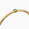 7DE029E3-EE72-23AC-011B-2CFEBB5EDDD3.jpg Classic Cablespira® Station Bracelet 18K Yellow Gold with Pavé Emeralds, 3mm