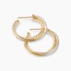 Crossover Hoop Earrings 18K Yellow Gold with Diamonds, 26.5mm