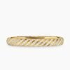 Sculpted Cable Bangle Bracelet 18K Yellow Gold with Diamonds,  6.2mm