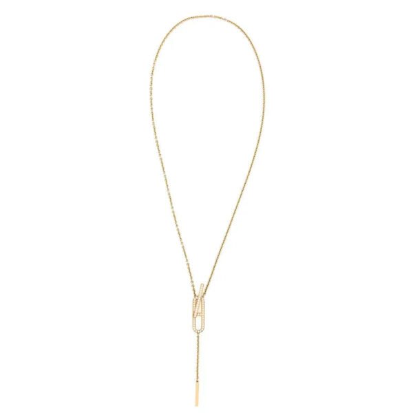 EVER CHAINE D??ANCRE LARIAT NECKLACE GOLD WITH DIAMONDS