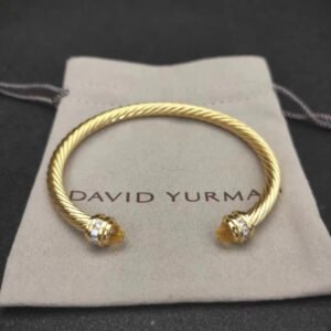 Classic Cablespira&reg; Bracelet 18K Yellow Gold with Citrine and Diamonds, 5mm