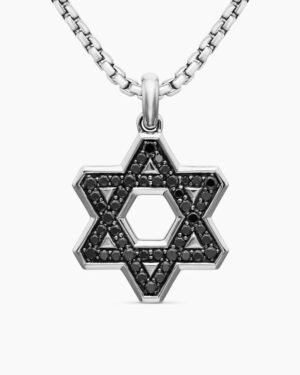 802CDD3B-9D44-ECAE-E605-48B37F85E402.jpg Pavé Star of David Pendant Sterling Silver with Black Diamonds