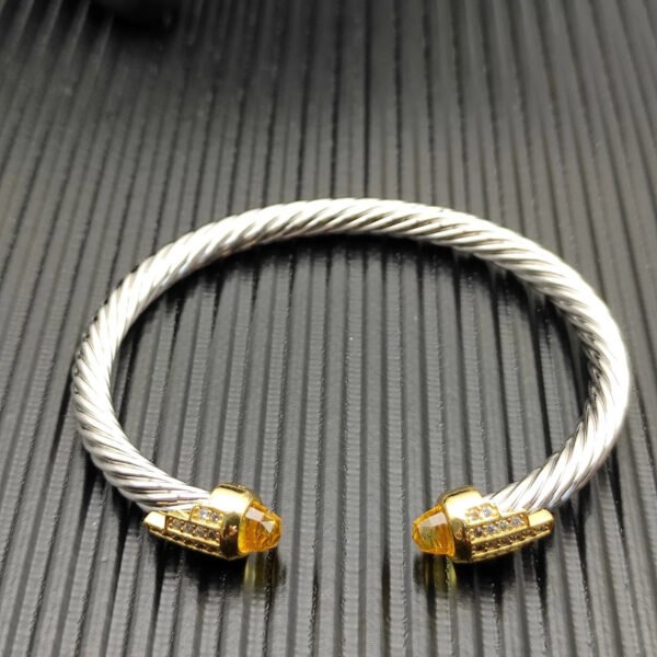 5mm Cable Bracelet with Citrine & Diamond Accents