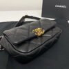 Chanel Lambskin Quilted Chanel 19 Waist Bag As1163 Black