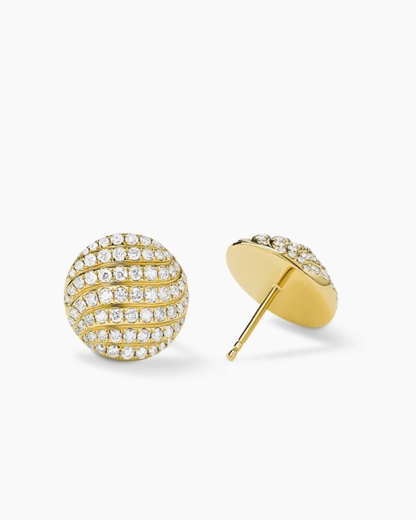 80CCE6CE-4946-8A30-B652-DE0992D4C2F9.jpg Sculpted Cable Stud Earrings 18K Yellow Gold with Diamonds, 14mm