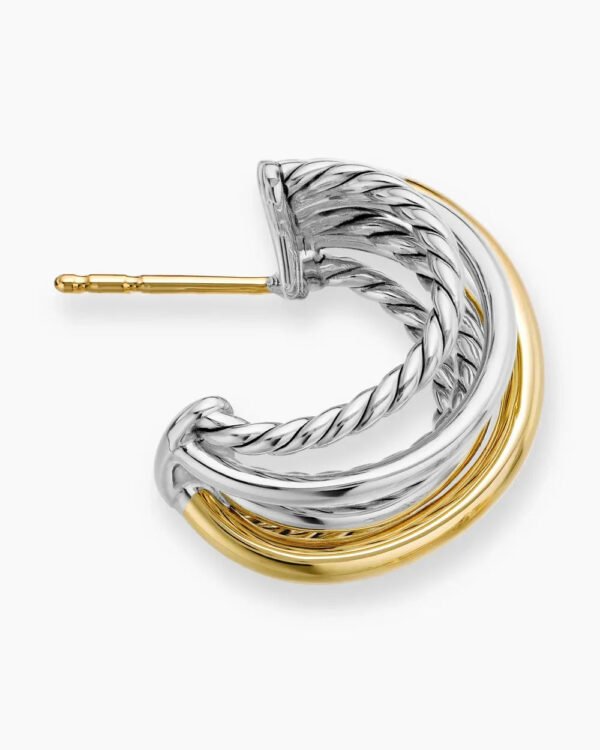 8117895D-87A7-BD93-5D4B-CBBB872606B0.jpg Crossover Shrimp Earrings Sterling Silver with 18K Yellow Gold
