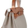 Herbag Zip 31 Bag Beton Toile Militaire / Natural Sable Leather Palladium New w/Box