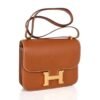 Constance Bag 18 Rare Fauve Barenia Leather Gold Hardware