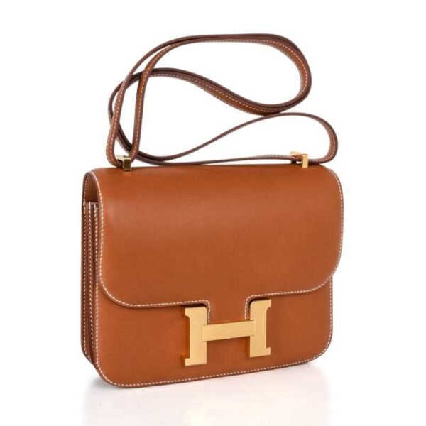 Constance Bag 18 Rare Fauve Barenia Leather Gold Hardware