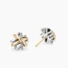 8177C070-A937-DA30-74F5-581BE039208A.jpg Crossover Stud Earrings Sterling Silver with 18K Yellow Gold, 11mm