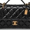 Patent Quilted Small Top Handle Flap Black