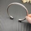 821464C1-EB76-06B8-6B29-E7288A3E2D65.jpg 4mm Cable Classic Bracelet with Triple-Bar End Caps ??Sterling Style