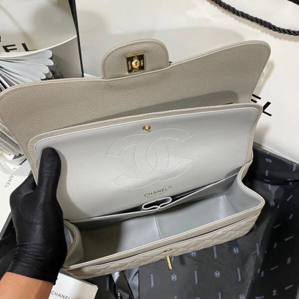 Chanel Large Classic Handbag Gold Hardware Grey For Women, Women&rsquo;s Handbags, Shoulder Bags 11.8in/30cm