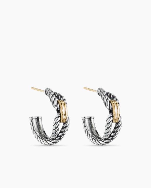 824BBB68-ADD8-68A4-3C51-EAFB1B4DFDF3.jpg Cable Loop Hoop Earrings Sterling Silver with 18K Yellow Gold, 22mm
