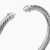 Classic Cable Bracelet Sterling Silver with Diamonds, 5mm