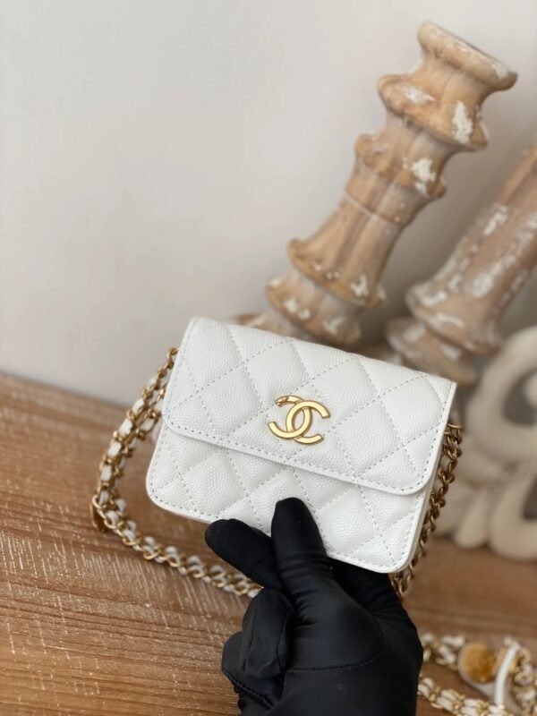 Chanel Clutch With Chain White For Women, Women&rsquo;s Bags 4.8in/12.3cm