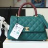 Chanel Medium Flap Bag With Top Handle Teal For Women, Womens Handbags, Shoulder And Crossbody Bags 9in/23cm A92990