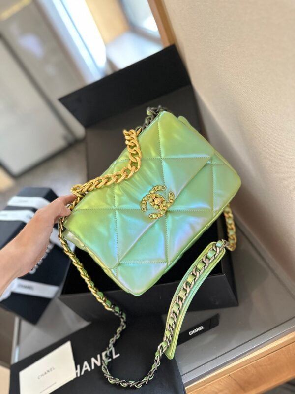 CLASSIC FLAP Small Medium Bag Silver Gold Reverse Hardw - White