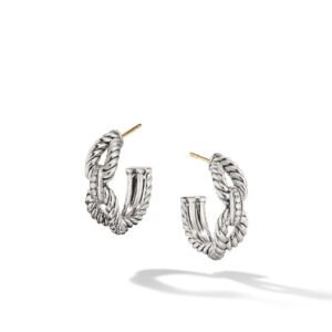 8442BCE4-F16F-BC98-7DA3-A87DF8392288.jpg Cable Loop Hoop earrings in Sterling Silver with Pavé Diamonds