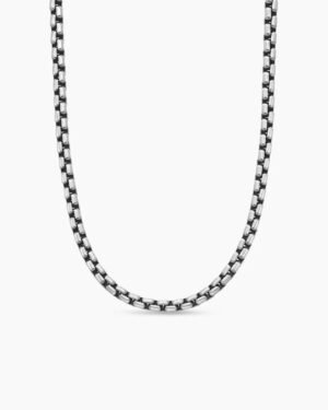 Box Chain Necklace Sterling Silver, 5mm - 55CM