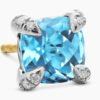 84B72153-7205-4C45-E07D-7CF24ACB0180.jpg Petite Chatelaine® Stud Earrings Sterling Silver with Blue Topaz and Diamonds