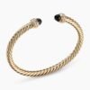 Classic Cablespira&reg; Bracelet 18K Yellow Gold with Black Onyx and Diamonds, 5mm
