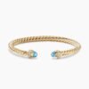 Classic Cablespira&reg; Bracelet 18K Yellow Gold with Blue Topaz and Diamonds, 5mm