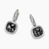 Albion&reg; Drop Earrings Sterling Silver with Black Onyx and Diamonds
