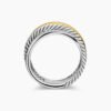 86472C6F-A40B-851E-002E-B8D4D958D7B6.jpg Crossover Band Ring Sterling Silver with 18K Yellow Gold, 6.8mm - 6