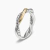 Petite Infinity Band Ring Sterling Silver with 14K Yellow Gold, 4mm