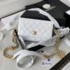 Chanel Small Flap Bag Gold Hardware White For Women, Women&rsquo;s Handbags, Shoulder Bags 7.5in/19cm AP2840