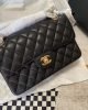 Chanel Classic Flap Handbag Grained Calfskin & Gold Metal