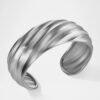 Cable Cuff Bracelet in 18k White Gold, 24mm