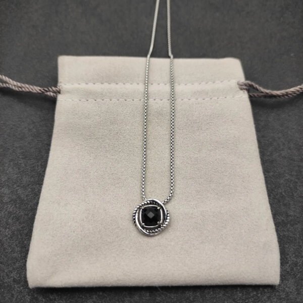 8771E232-E0B8-6173-C04B-99C6A1377483.jpg Petite Chatelaine® Necklace Sterling Silver with Black Onyx, 10mm