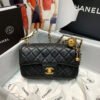 Chanel Flap Bag With CC Ball On Strap Black For Women, Women&rsquo;s Handbags, Shoulder And Crossbody Bags 7.8in/20cm AS1787