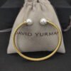Solari Cablespira&reg; Bracelet 18K Yellow Gold with Pearls and Diamonds, 3mm