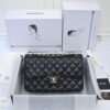 Chanel Large Classic Handbag Grained Calfskin & Gold-Tone Metal A58600