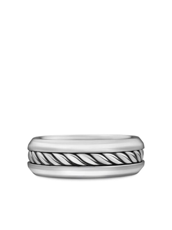 David Yurman sterling silver Cable Inset band ring - 6
