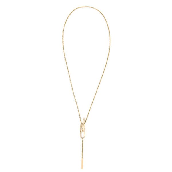 EVER CHAINE D??ANCRE LARIAT NECKLACE GOLD WITH DIAMONDS