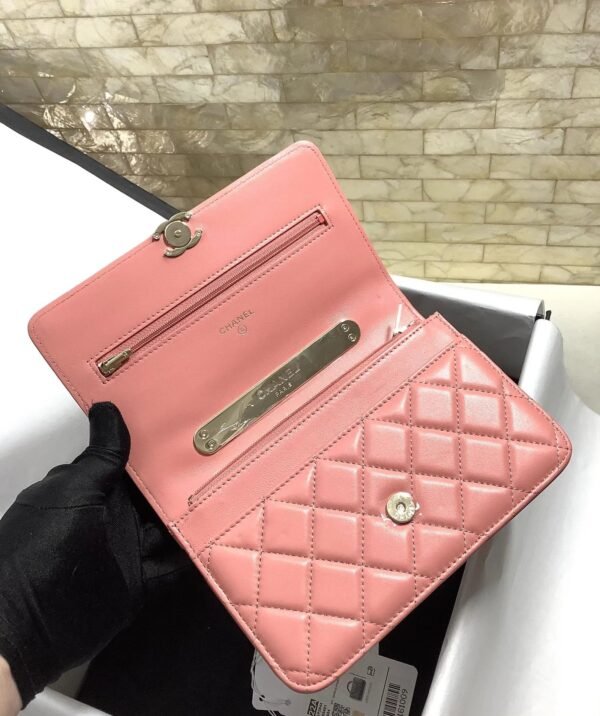 Chanel Hand-Held Oblique Cross Bag Pink For Women, Women&rsquo;s Bags 6.7in/19cm