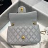 Chanel Flap Bag With CC Ball On Strap Grey For Women, Women&rsquo;s Handbags, Shoulder And Crossbody Bags 7.8in/20cm AS1787